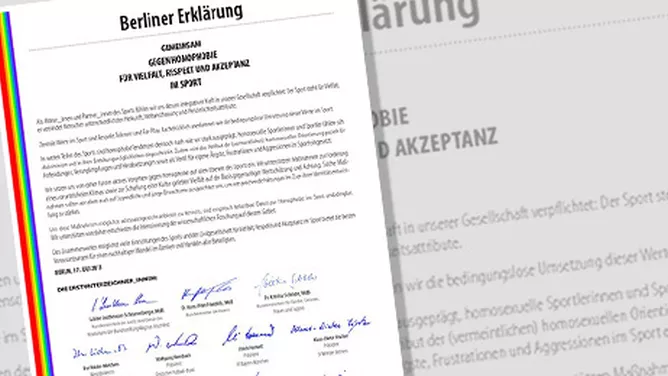 Urkunde der "Berliner Erklärung: Gemeinsam gegen Homophobie.