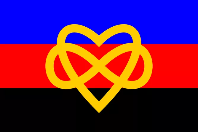 Polyamorie Pride Fahne mit Herz